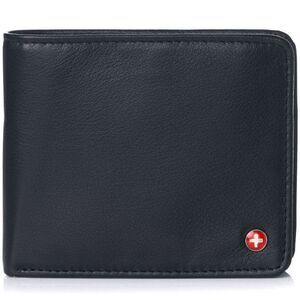 Alpine Swiss RFID Safe Mens Leather Wallet Deluxe Capacity Coin Pocket Bifold
